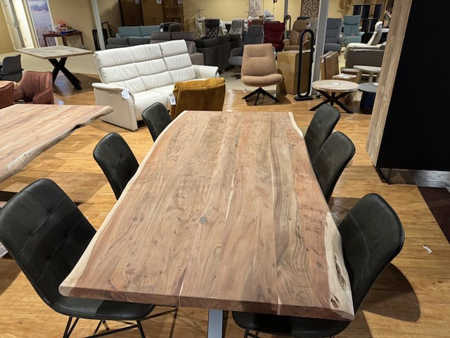 Eettafel, bruuts, live edge, naturel, excl. stoelen - afbeelding 4 van  5