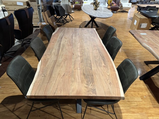 Eettafel, bruuts, live edge, naturel, excl. stoelen - afbeelding 5 van  5