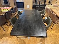 Eettafel, bruuts, live edge, zwart - afbeelding 2 van  5