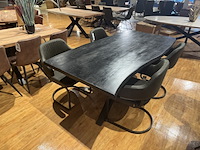 Eettafel, bruuts, live edge, zwart - afbeelding 3 van  5