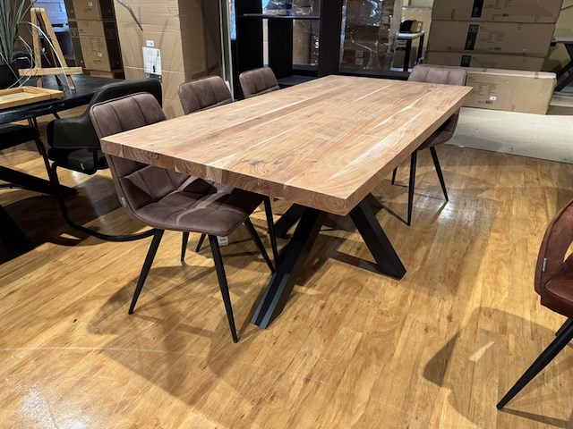 Eettafel, bruuts, naturel, excl. stoelen - afbeelding 1 van  5