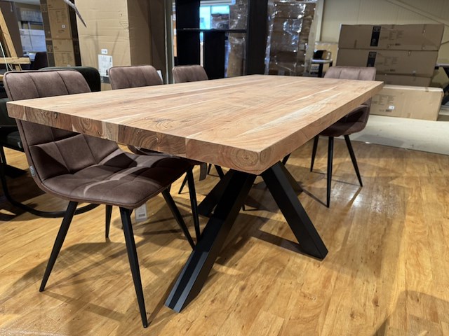 Eettafel, bruuts, naturel, excl. stoelen - afbeelding 2 van  5