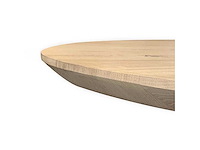 Eettafel eiken - deens ovaal - 180x100x76 cm - naturel - spinpoot 5x10 - 3 cm massief - afbeelding 4 van  4