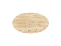 Eettafel eiken - ovaal - 180x90x76 cm - naturel - spinpoot 5x10 - 4 cm massief