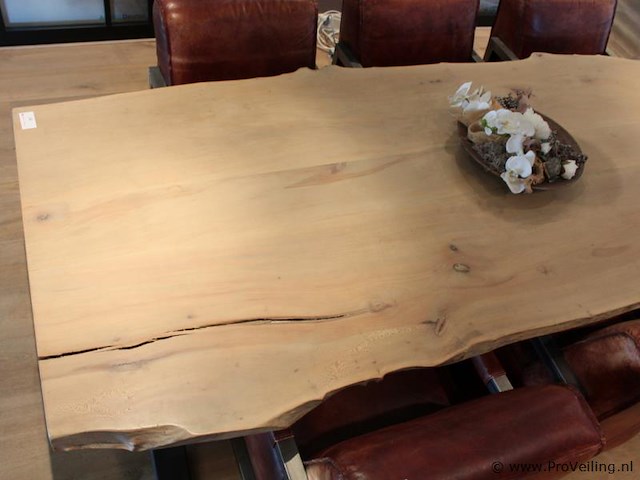 Eettafel eiken boomstamtafel - afbeelding 3 van  5