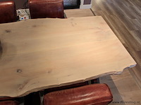 Eettafel eiken boomstamtafel - afbeelding 4 van  5