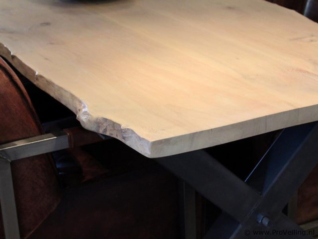 Eettafel eiken boomstamtafel - afbeelding 5 van  5