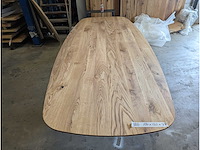 Eettafel eiken deen ovaal. 280 x 120 x 78cm. metalen spinpoot - afbeelding 3 van  3