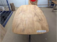 Eettafel eiken deens ovaal. 180 x 100 x 76cm. metalen spinpoot - afbeelding 3 van  3