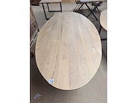 Eettafel eiken ovaal verjongde rand 200x110cm - afbeelding 3 van  3