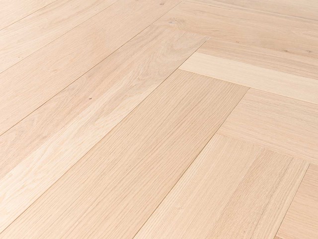 Eettafel eiken visgraat blad 180 x 98 cm - afbeelding 2 van  4
