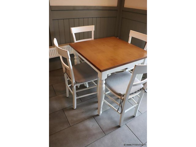 Eettafel incl. 4 stoelen - 80x80x74cm - afbeelding 1 van  2