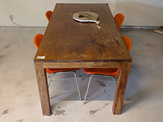 Eettafel, kabinetkast, bijzettafel & 4 stoelen - afbeelding 2 van  7