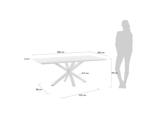 Eettafel, kave home , argo, wit - afbeelding 3 van  4
