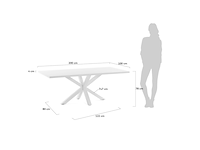 Eettafel, kave home , argo, wit - afbeelding 3 van  4