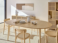 Eettafel kave home, oqui | uitschuifbaar | rond | eiken, bruin - afbeelding 1 van  6