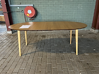 Eettafel kave home, oqui | uitschuifbaar | rond | eiken, bruin - afbeelding 2 van  6