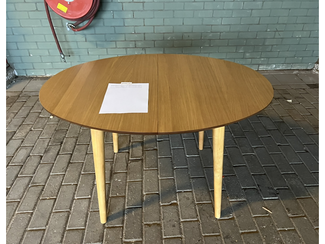 Eettafel kave home, oqui | uitschuifbaar | rond | eiken, bruin - afbeelding 5 van  6