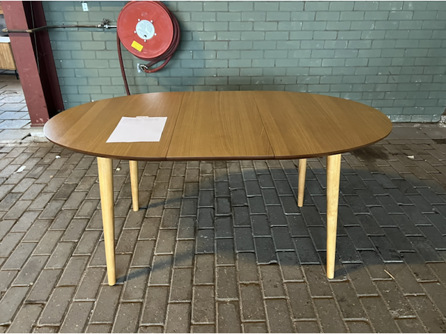 Eettafel, kave home, oqui | uitschuifbaar | rond | eiken, bruin - afbeelding 2 van  5