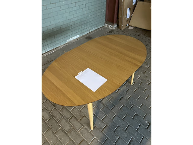 Eettafel, kave home, oqui | uitschuifbaar | rond | eiken, bruin - afbeelding 3 van  5