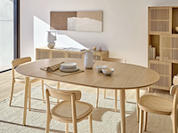 Eettafel, kave home, oqui | uitschuifbaar | rond | eiken, bruin - afbeelding 5 van  5