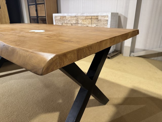 Eettafel, licht bruin + zwart - afbeelding 4 van  5