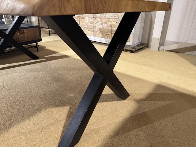 Eettafel, licht bruin + zwart - afbeelding 5 van  5