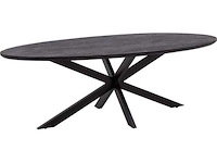 Eettafel mango - ovaal - 180x90x76 cm - zwart - spinpoot 5x10 - afbeelding 1 van  3
