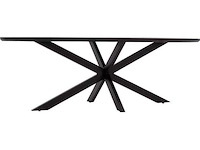 Eettafel mango - ovaal - 240x100x76 cm - zwart - spinpoot 5x10 - afbeelding 2 van  3