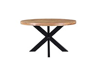 Eettafel mango - rond - 110x110x77 cm - naturel - spinpoot 5x10 - afbeelding 1 van  3