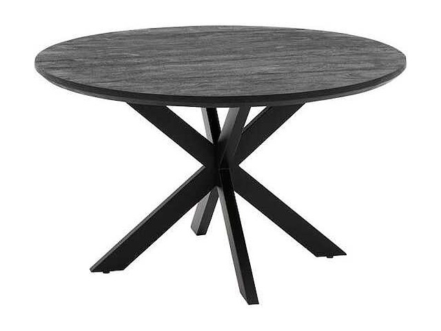 Eettafel mango - rond - 110x110x77 cm - zwart - spinpoot 5x10 - afbeelding 1 van  3