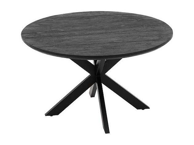 Eettafel mango - rond - 110x110x77 cm - zwart - spinpoot 5x10 - afbeelding 2 van  3