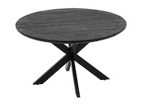 Eettafel mango - rond - 110x110x77 cm - zwart - spinpoot 5x10 - afbeelding 2 van  3