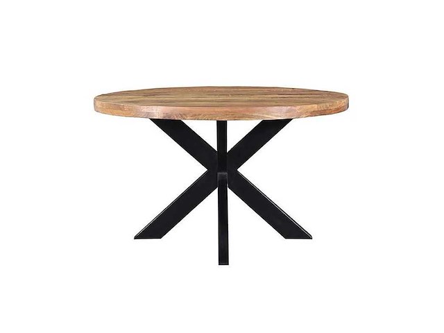 Eettafel mango - rond - 130x130x77 cm - naturel - spinpoot 5x10 - afbeelding 1 van  3