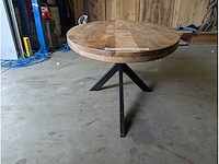 Eettafel mango ovaal 200 x 100 x 77cm. metalen spinpoot - afbeelding 2 van  3