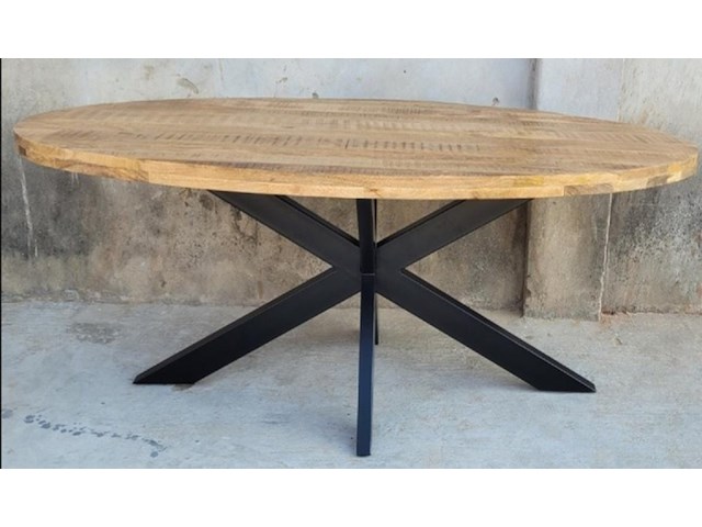 Eettafel mangohout ovaal 160, 2025 - afbeelding 1 van  2