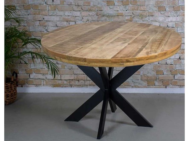 Eettafel mangohout rond - ø120 - afbeelding 1 van  2