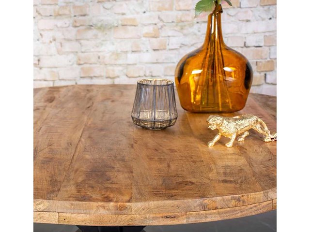 Eettafel mangohout rond - ø120 - afbeelding 2 van  2