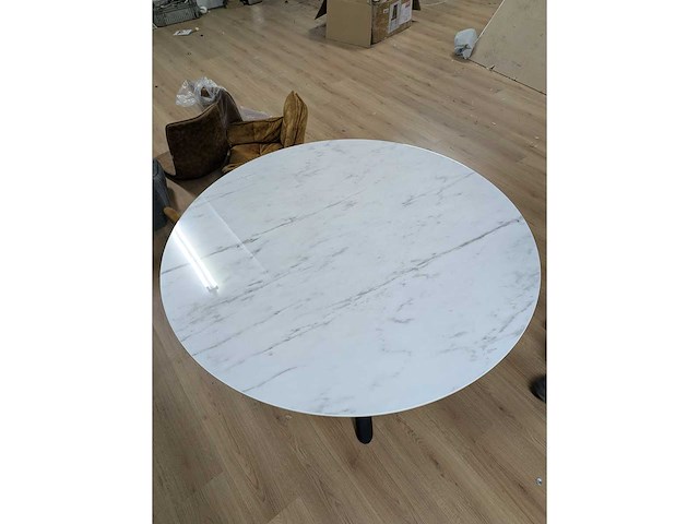 Eettafel marmer look 110cm - afbeelding 3 van  3