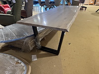 Eettafel, massief eiken, zwart metalen u-poot - afbeelding 5 van  6