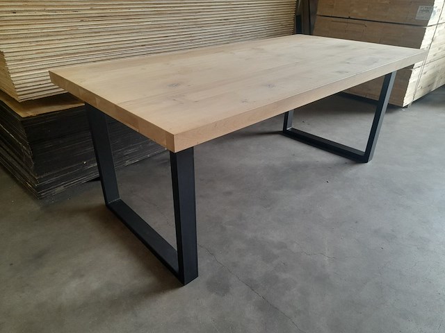 Eettafel met stalen u-poten, 100 x 200 cm - afbeelding 1 van  9