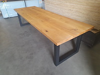 Eettafel met stalen u-poten, 100 x 300 cm - afbeelding 1 van  9
