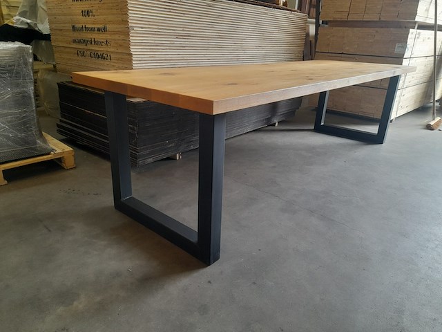Eettafel met stalen u-poten, 100 x 300 cm - afbeelding 2 van  9