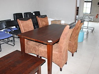 Eettafel met vier stoelen. afmeting 160 x 90 x 76 cm. - afbeelding 1 van  2