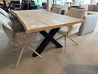 Eettafel met zwart metalen x-poot naturel - afbeelding 2 van  6