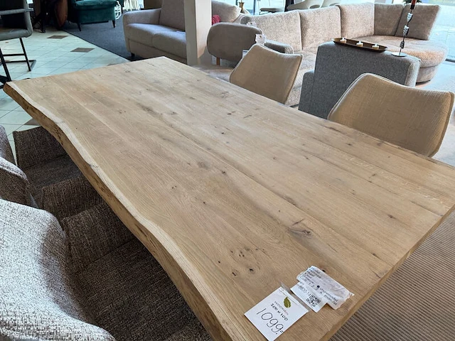 Eettafel met zwart metalen x-poot naturel - afbeelding 3 van  6