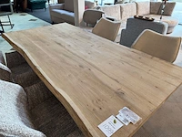 Eettafel met zwart metalen x-poot naturel - afbeelding 3 van  6