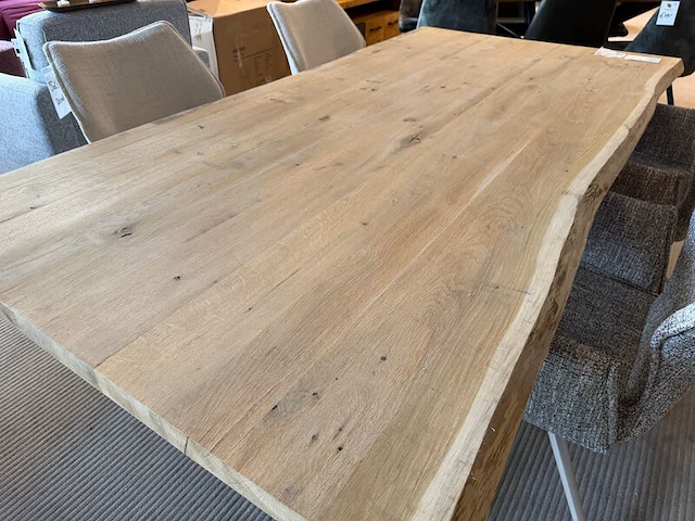 Eettafel met zwart metalen x-poot naturel - afbeelding 6 van  6