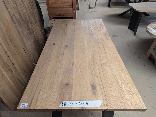 Eettafel oud eiken 190x100cm - afbeelding 2 van  2