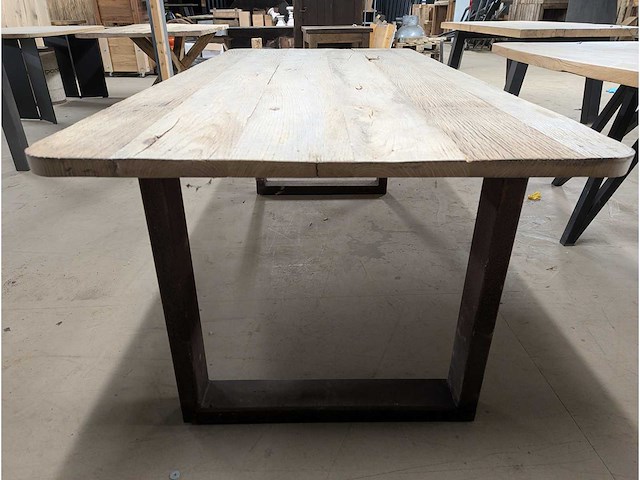 Eettafel oud eiken 200x100cm - afbeelding 3 van  3